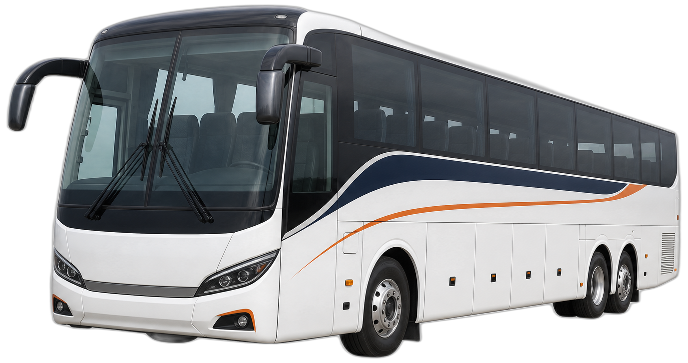 Modern blue and silver intercity coach